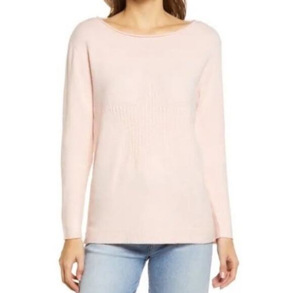 NWT WIT & WISDOM Cable Knit Star Sweater Pink Size Small Casual Soft Cozy - Picture 1 of 7
